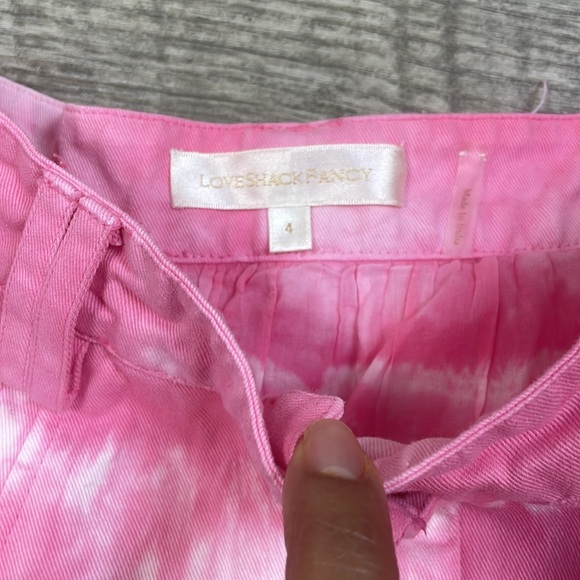 Retail $285 LoveShackFancy Pink and White Skater Landen Skirt - Picture 6 of 8